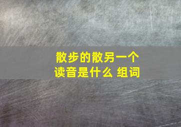 散步的散另一个读音是什么 组词